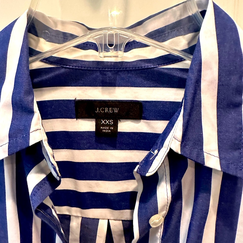 J.Crew Stripped Shirt Dress or Cover-Up with pockets.